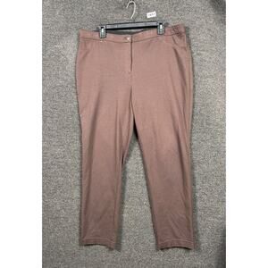Chico's Ponte Straight Pants Womens Size 3 US 16 Brown High-Rise Stretch